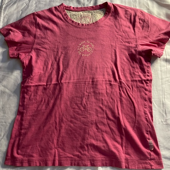 life is good pink graphic t shirt